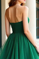 Load image into Gallery viewer, Green Sweetheart Tiered Tulle Long Prom Dress