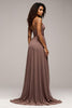 Load image into Gallery viewer, Chiffon Dusk Deep V-Neck Long Formal Dress with Slit