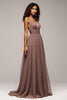 Load image into Gallery viewer, Chiffon Dusk Deep V-Neck Long Formal Dress with Slit