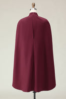 Load image into Gallery viewer, Burgundy High Neck Sheath Long Formal Dress with Shawl