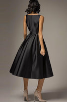 Load image into Gallery viewer, Scoop Neck Black A Line Long Formal Dress