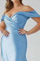 Load image into Gallery viewer, Sky Blue Sheath Sweetheart Long Plus Size Formal Dress
