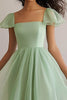 Load image into Gallery viewer, A Line Light Green Square Neck Long Formal Dress