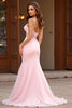 Load image into Gallery viewer, Pink Mermaid Spaghetti Straps Backless Long Prom Dress