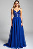 Load image into Gallery viewer, Royal Blue Chiffon A Line Backless Long Prom Dress