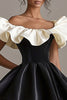 Load image into Gallery viewer, A Line Ivory Ruched Short Little Black Dress