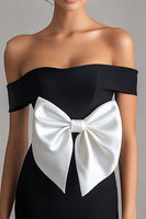 Load image into Gallery viewer, White Off the Shoulder Short Little Black Dress with Bow