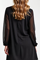 Load image into Gallery viewer, Black 2 Piece Long Sleeves Chiffon Mother of the Bride Pantsuit