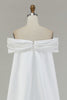 Load image into Gallery viewer, Ivory Bow Front Satin Mermaid Maxi Wedding Ceremony Dress with Cape
