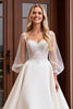 Load image into Gallery viewer, Ivory Sweetheart Long Sleeves Wedding Dress with Lace
