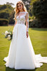 Load image into Gallery viewer, Ivory A Line Sweetheart Sweep Train Wedding Dress with Lace