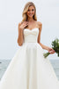 Load image into Gallery viewer, Simple Ivory Watteau Train Spaghetti Straps Ball Gown Wedding Dress