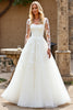 Load image into Gallery viewer, Ivory Organza Square Neck Sweep Train Ball Gwon Wedding Dress with Lace