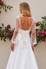 Load image into Gallery viewer, Ivory Satin Scoop Neck Sweep Train Mermaid Wedding Dress with Lace