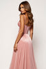 Load image into Gallery viewer, Corset Blush Pink A Line Tulle Long Prom Dress with Slit