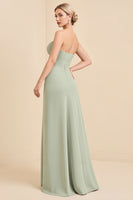 Load image into Gallery viewer, Matcha Sheath Maxi Strapless Bridesmaid Dress With Bow