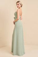 Load image into Gallery viewer, Matcha Sheath Maxi Strapless Bridesmaid Dress With Bow