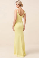 Load image into Gallery viewer, Sky Blue Satin Sheath Maxi Bridesmaid Dress