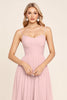 Load image into Gallery viewer, Candy Pink Spaghetti Straps A Line Maxi Bridesmaid Dress