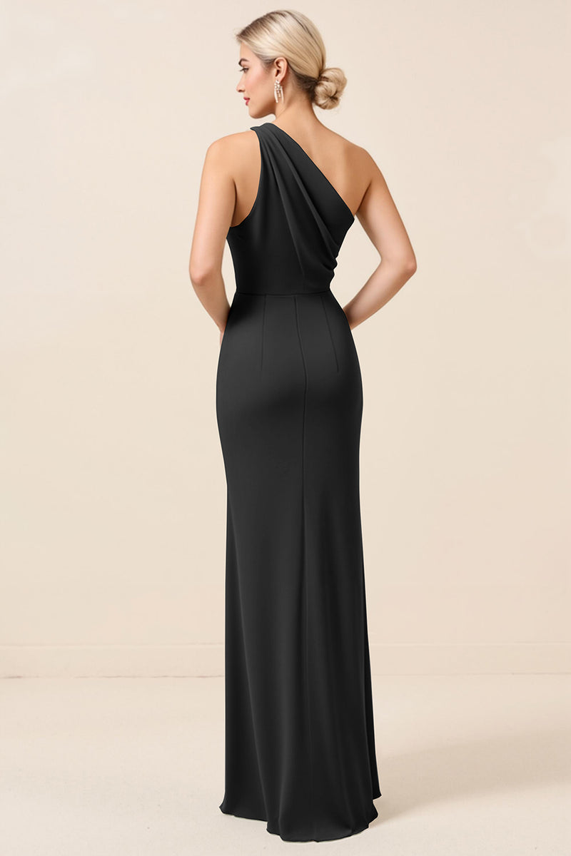 Load image into Gallery viewer, Matcha Maxi Sheath One Shoulder Bridesmaid Dress with Slit