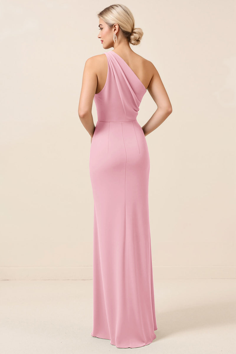 Load image into Gallery viewer, Matcha Maxi Sheath One Shoulder Bridesmaid Dress with Slit
