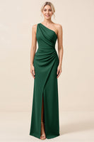 Load image into Gallery viewer, Matcha Maxi Sheath One Shoulder Bridesmaid Dress with Slit