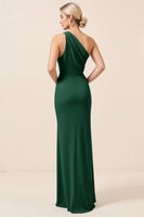 Load image into Gallery viewer, Matcha Maxi Sheath One Shoulder Bridesmaid Dress with Slit
