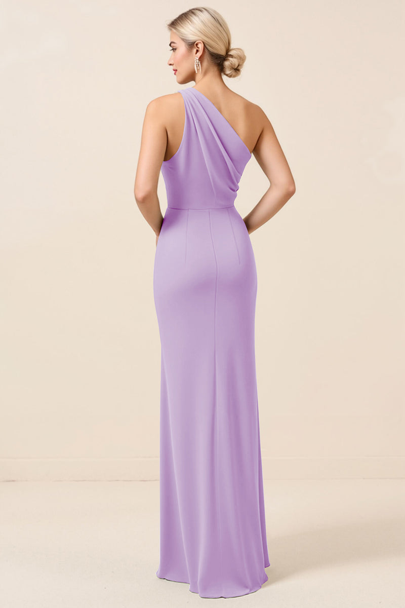 Load image into Gallery viewer, Matcha Maxi Sheath One Shoulder Bridesmaid Dress with Slit