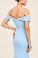 Load image into Gallery viewer, Blush Pink Off the Shoulder Ruched Maxi Sheath Bridesmaid Dress with Slit