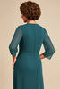 Load image into Gallery viewer, Peacock Boat Neck Sheath Chiffon Long Mother of the Bride Dress