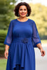 Load image into Gallery viewer, Royal Blue Appliqued Scoop Jumpsuit with 3/4 Sleeves