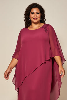 Desert Rose Chiffon A Line Long Mother of the Bride Dress