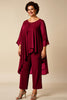 Load image into Gallery viewer, Peacock Chiffon Asymmetrical Jumpsuit Mother of the Bride Dress