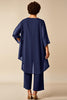 Load image into Gallery viewer, Peacock Chiffon Asymmetrical Jumpsuit Mother of the Bride Dress