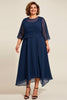 Load image into Gallery viewer, Navy A Line Chiffon Plus Size Mother of the Bride Dress