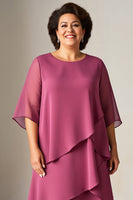 Load image into Gallery viewer, Vintage Mauve Tiered A Line Chiffon Mother of the Bride Dress