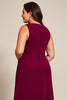 Load image into Gallery viewer, Plus Size Burgundy A Line One Shoulder Mother of the Bride Dress