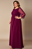 Load image into Gallery viewer, Burgundy Plus Size A Line Mother of the Bride Dress