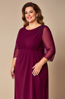Load image into Gallery viewer, Burgundy Plus Size A Line Mother of the Bride Dress