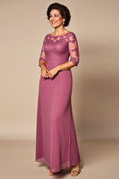 Load image into Gallery viewer, Desert Rose Chiffon Mother of the Bride Dress with Appliques