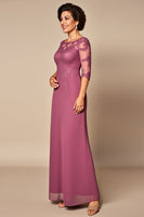 Load image into Gallery viewer, Desert Rose Chiffon Mother of the Bride Dress with Appliques