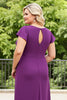 Load image into Gallery viewer, Purple Plus Size Ruched Mother of the Bride Dress with Ruffles