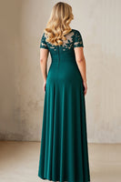 Load image into Gallery viewer, Pine Appliqued Asymmetrical Plus Size Mother of the Bride Dress