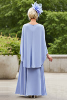Load image into Gallery viewer, Lavender Ruched Mother of the Bride Dress with Cape