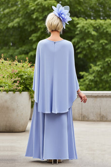 Lavender Ruched Mother of the Bride Dress with Cape
