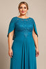 Load image into Gallery viewer, Peacock Chiffon Plus Size Mother of the Bride Dress with Appliques