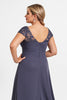 Load image into Gallery viewer, Twilight A Line Appliqued Plus Size Mother of the Bride Dress with Slit