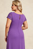 Load image into Gallery viewer, Purple V Neck Ruched Maxi Mother of the Bride Dress