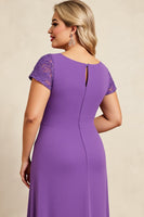 Load image into Gallery viewer, Purple V Neck Ruched Maxi Mother of the Bride Dress