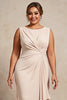 Load image into Gallery viewer, Apricot Chiffon Plus Size Mother of the Bride Dress with Ruffles
